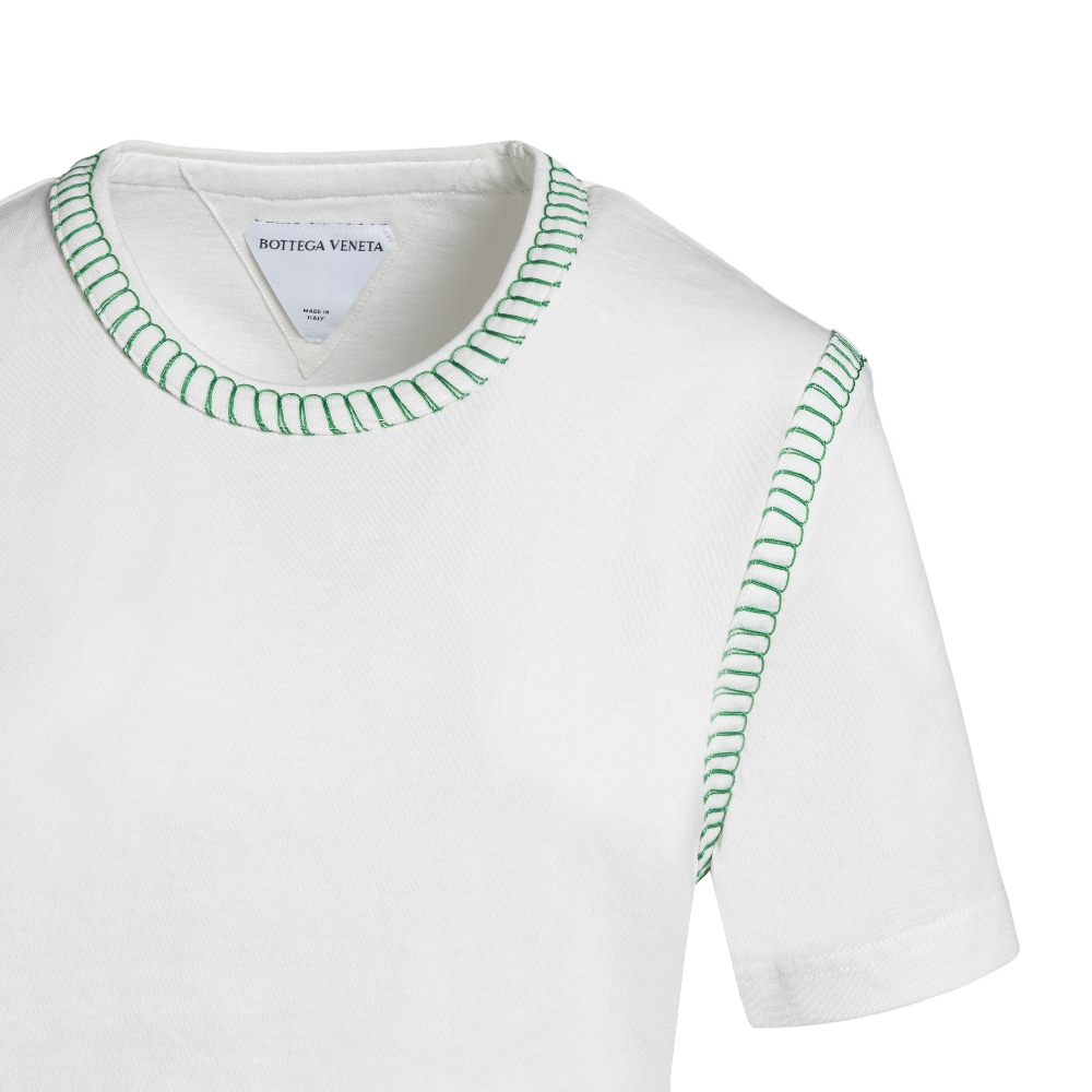 White T-shirt with contrasting stitching Bottega Veneta | Ratti Boutique